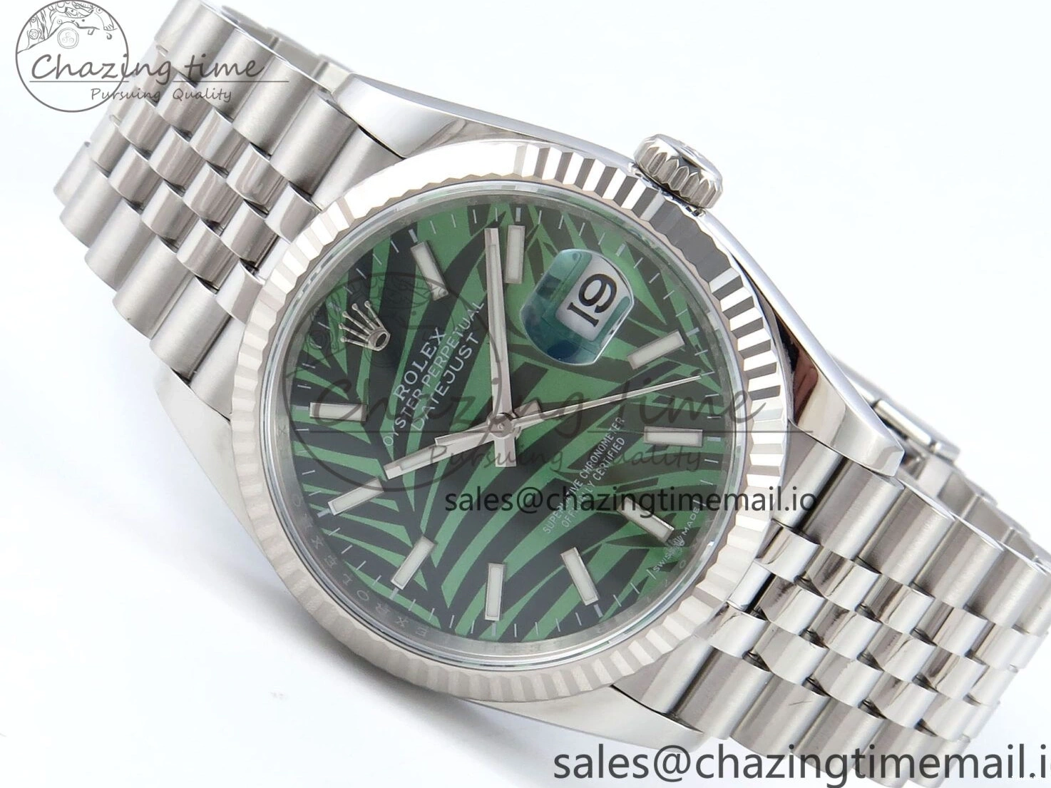 DateJust Jubilee Leaf A3235 Bracelet Edition EWEF on Green Dial 36 Marker Stick 126234 Best 0307